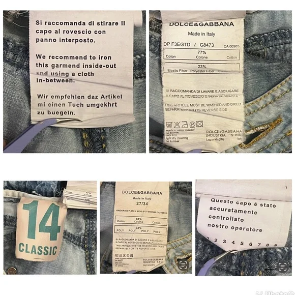Dolce & Gabbana Vintage Half Pants Cargo Crop Jeans Chambray Acid Wash Size 27
